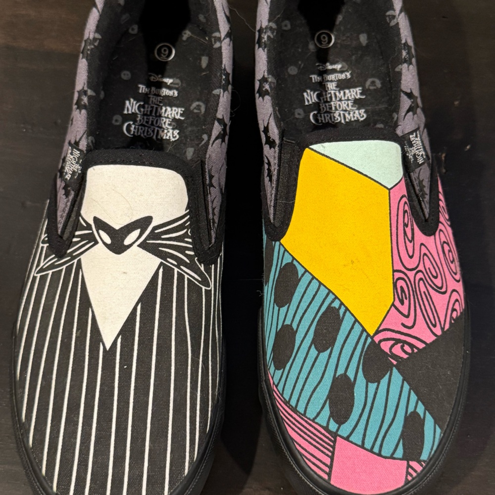 Jack and Sally nightmare before Christmas perfect condition slip on shoes size 9